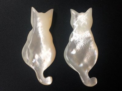 画像3: 【Pearl Collection】猫　箸置き　M　ねこ　オーロラ　白蝶貝　ネコ　キャット　レスト　シェル/　パール/貝