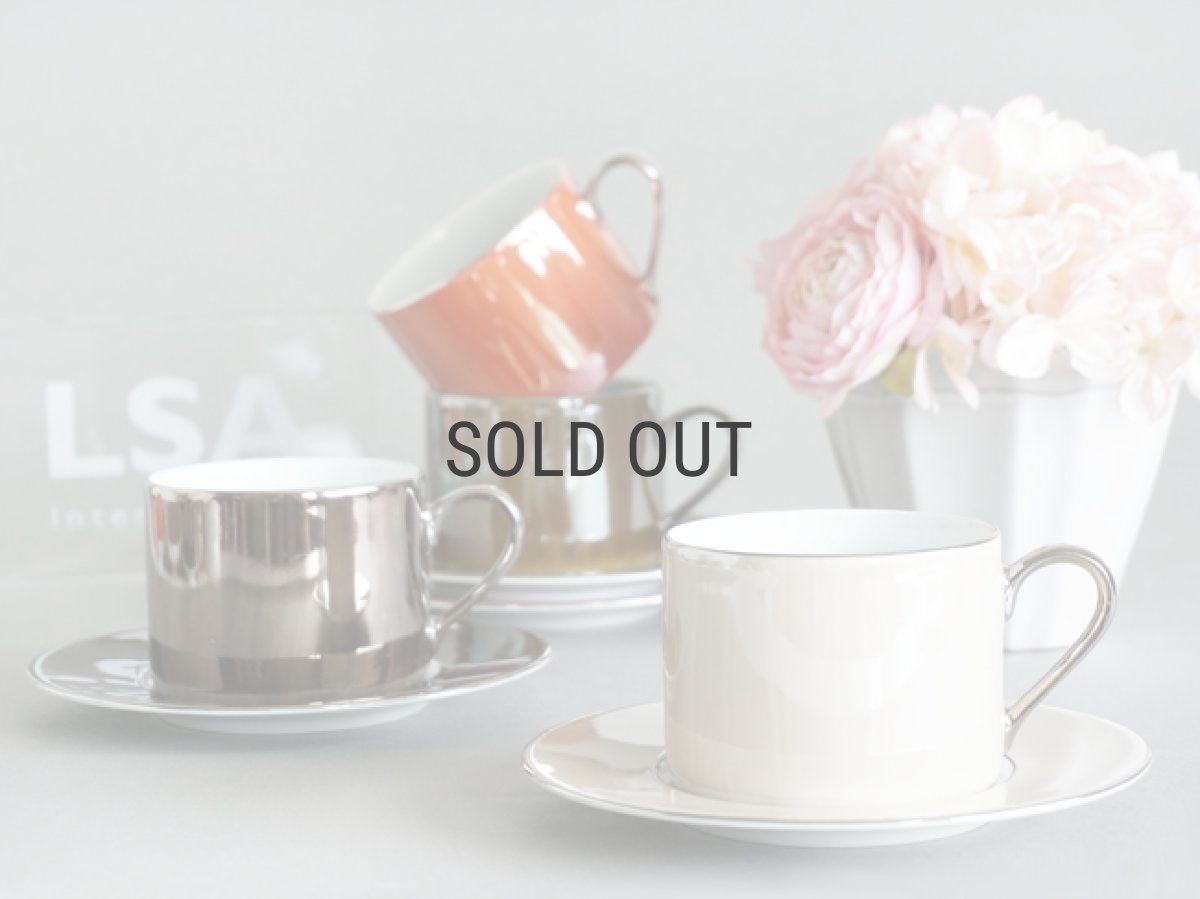 画像2: 【LSA】POLKA カップ&ソーサーL　250ml/メタリック/コーヒーカップ/ティーカップ/4個セット/LSA International /箱入り/ハンドメイド/ポーランド製 (2)