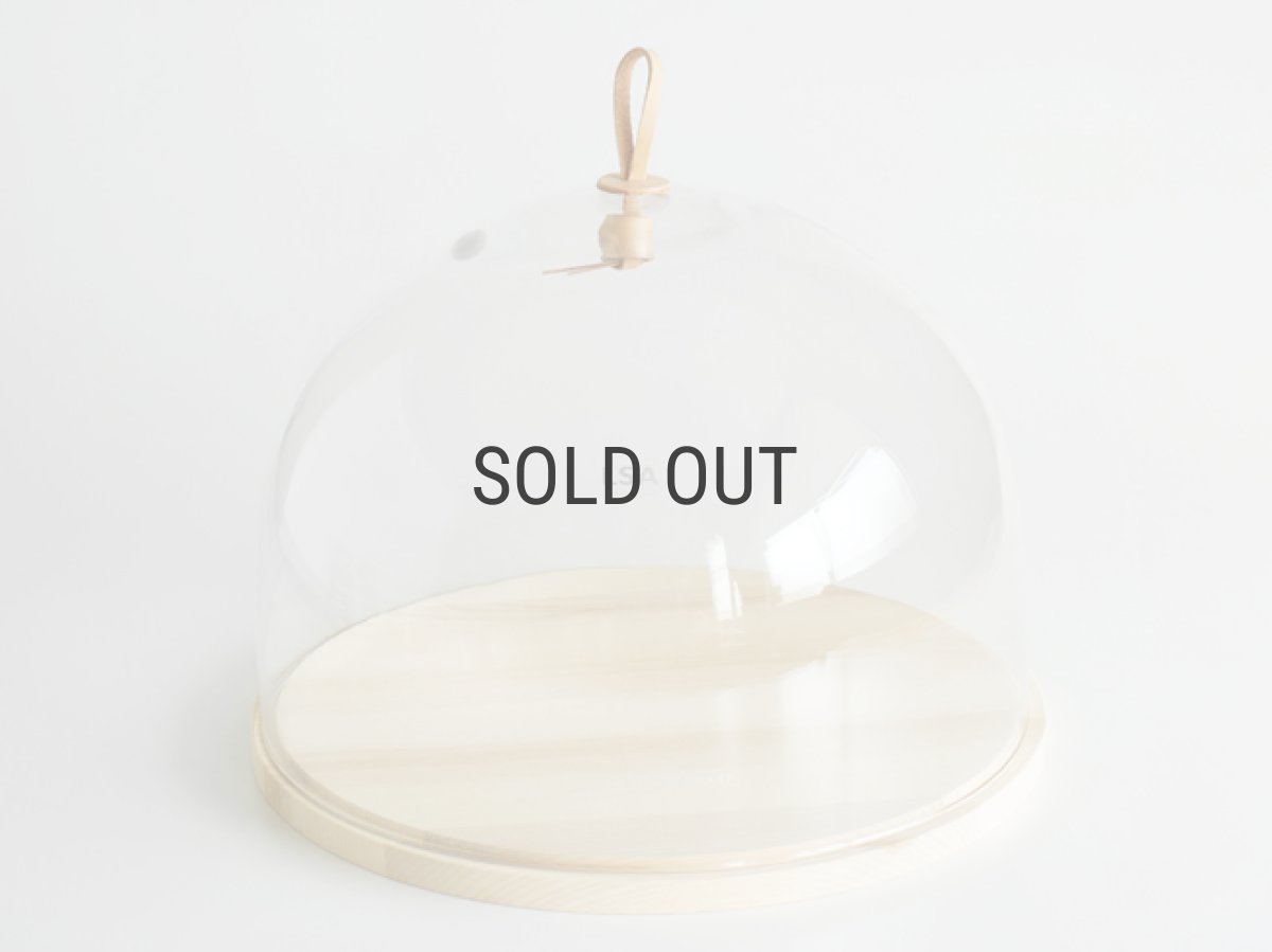 画像2: 【LSA】IVALO  ガラスドーム　320mm/ガラス製/木/ケーキドーム/レザー/DOME&ASH BASE/LSA International /箱入り/ハンドメイド/ポーランド製 (2)