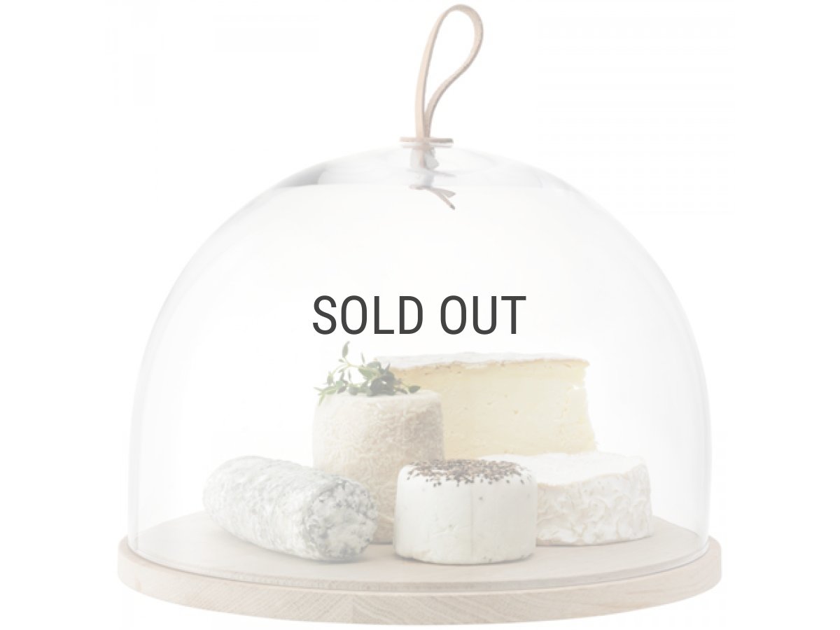 画像1: 【LSA】IVALO  ガラスドーム　320mm/ガラス製/木/ケーキドーム/レザー/DOME&ASH BASE/LSA International /箱入り/ハンドメイド/ポーランド製 (1)