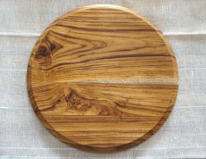 画像7: 【TEAK WOOD】デザインランチプレート　ラウンド　Ｌ　27ｃｍ/丸/トレー/プレート/トレイ/チーク材/木製/ウッド/天然木/インスタ (7)