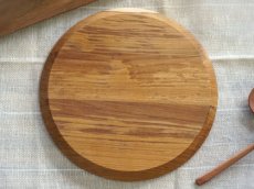 画像5: 【TEAK WOOD】ランチプレート　ラウンド　Ｍ　22ｃｍ/カップホルダー/丸/トレー/プレート/トレイ/チーク材/木製/ウッド/天然木/インスタ (5)