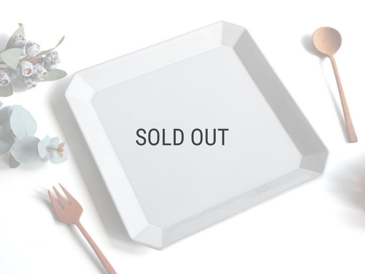 画像3: 【Des-pres】デ・プレ　スクエアプレート　L　25cm/ディナープレート/八角/四角/黒土/グレイ/クラシカル/パスタプレート/お皿/大皿/陶器/日本製 (3)