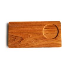 画像4: 【TEAK WOOD】ランチプレート　レクタングル　S　20ｃｍ カップホルダー有り (4)