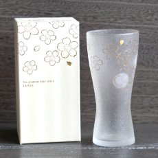 画像2: 【THE Premium NIPPON Taste】泡づくりプレミアム桜Ｍ　１個販売/桜柄/桜模様/ガラス/ビアグラス/ガラス食器/ギフト/プレゼント/記念日/お祝い/石塚硝子 (2)