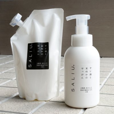 画像1: 【SALIU】ヤシ油と米ぬかのせっけん　犬猫用せっけん詰め替え　500ml/日本製/ペット　シャンプー/泡ボトル/動物に優しい/手肌に優しい/地球に優しい/eco