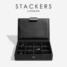 画像11: 【STACKERS】ミニ ジュエリーボックス 2個セット 2set  ブラック Black ウォッチ＆カフスリンク  Watch & Cufflink Box メンズ men's スタッカーズ (11)