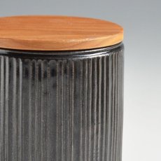 画像4: 【SALIU】キャニスター　SA00 しのぎ チーク材  削ぎ 木蓋 陶器 LOLO ロロ 美濃焼 日本製 (4)