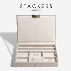 画像1: 【STACKERS】ジュエリーボックス Lid グレージュ/蓋つき /ジュエリーケース/重ねる/重なる/アクセサリーケース/グレイベージュ/グレイ/イギリスデザイン/ロンドン/JEWELLRY　BOX (1)