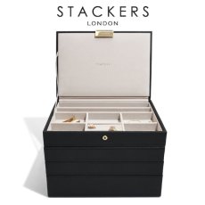 画像1: 【STACKERS】クラシック　ジュエリーボックス 選べる4個セット  4set ブラック　Black (1)