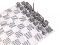画像3: 【Skyline Chess 】プレミアムメタルパリエディション　チェスセット　イギリス製　チェス　木製ボード　ウッド　スカイラインチェス　PREMIUM METAL PARIS EDITION　トイ　オブジェ　インテリア　お洒落　おしゃれ　かっこいい　モダン　ギフト　ボードゲーム　　 (3)