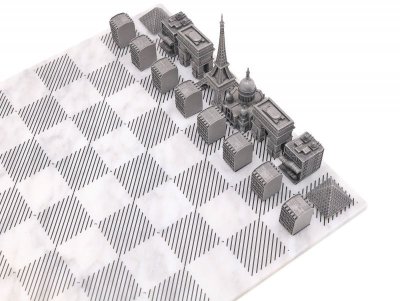 画像2: 【Skyline Chess 】プレミアムメタルパリエディション　チェスセット　イギリス製　チェス　木製ボード　ウッド　スカイラインチェス　PREMIUM METAL PARIS EDITION　トイ　オブジェ　インテリア　お洒落　おしゃれ　かっこいい　モダン　ギフト　ボードゲーム　　