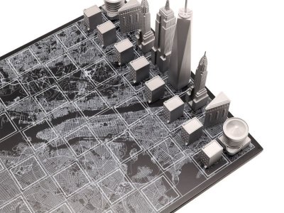 画像1: 【Skyline Chess 】プレミアムメタル ニューヨークエディション　チェスセット　イギリス製　チェス　木製ボード　ウッド　スカイラインチェス　PREMIUM METAL NEW YORK EDITION　トイ　オブジェ　インテリア　お洒落　おしゃれ　かっこいい　モダン　ギフト　ボードゲーム　　