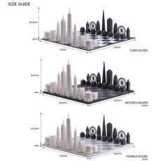 画像2: 【Skyline Chess 】ロンドンVSニューヨークエディション　チェスセット　チェス　木製ボード　ウッド　スカイラインチェス　NEW YORK CITY VS. LONDON SPECIAL EDITION　トイ　オブジェ　インテリア　お洒落　おしゃれ　かっこいい　モダン　ギフト　ボードゲーム　　 (2)