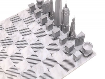 画像2: 【Skyline Chess 】プレミアムメタル ニューヨークエディション　チェスセット　イギリス製　チェス　木製ボード　ウッド　スカイラインチェス　PREMIUM METAL NEW YORK EDITION　トイ　オブジェ　インテリア　お洒落　おしゃれ　かっこいい　モダン　ギフト　ボードゲーム　　