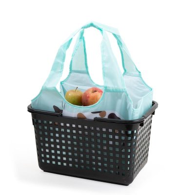 画像1: 【Abeille】Shopping Basket Bag ミント ミケ　/猫/青/ブルー/ミケ猫/エコバッグ/ショッピングバッグ/買い物バッグ/キャット/cat/猫好き/