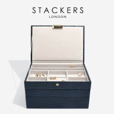 画像1: 【STACKERS】クラシック　選べる ジュエリーボックス 3個セット 3set  Navy Croc ネイビー クロコ　スタッカーズ (1)