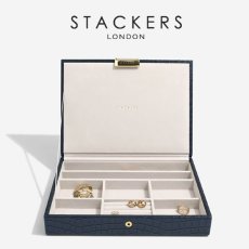 画像6: 【STACKERS】クラシック　選べる ジュエリーボックス 3個セット 3set  Navy Croc ネイビー クロコ　スタッカーズ (6)