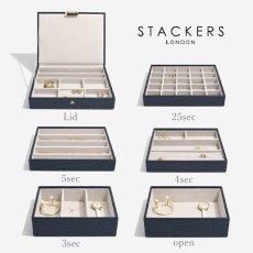 画像2: 【STACKERS】クラシック　選べる ジュエリーボックス 3個セット 3set  Navy Croc ネイビー クロコ　スタッカーズ (2)