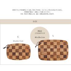 画像5: 【 Acacia Wood 】チェック　木製　カッティングボード　紐付き　サイズL　45cm x28cm　アカシア　 (5)