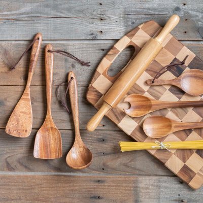 画像1: 【 Acacia Wood 】レードル　おたま　木製　キッチンツール　アカシア Ladle scoop
