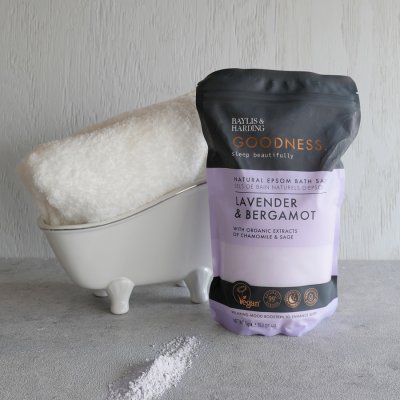 画像1: 【BAYLIS&HARDING】GOODNESS SLEEP　エプソムバスソルト　1kg　（ラベンダー＆ベルガモット）　入浴材　質の良い睡眠　 ベイリス＆ハーディング　イギリス製