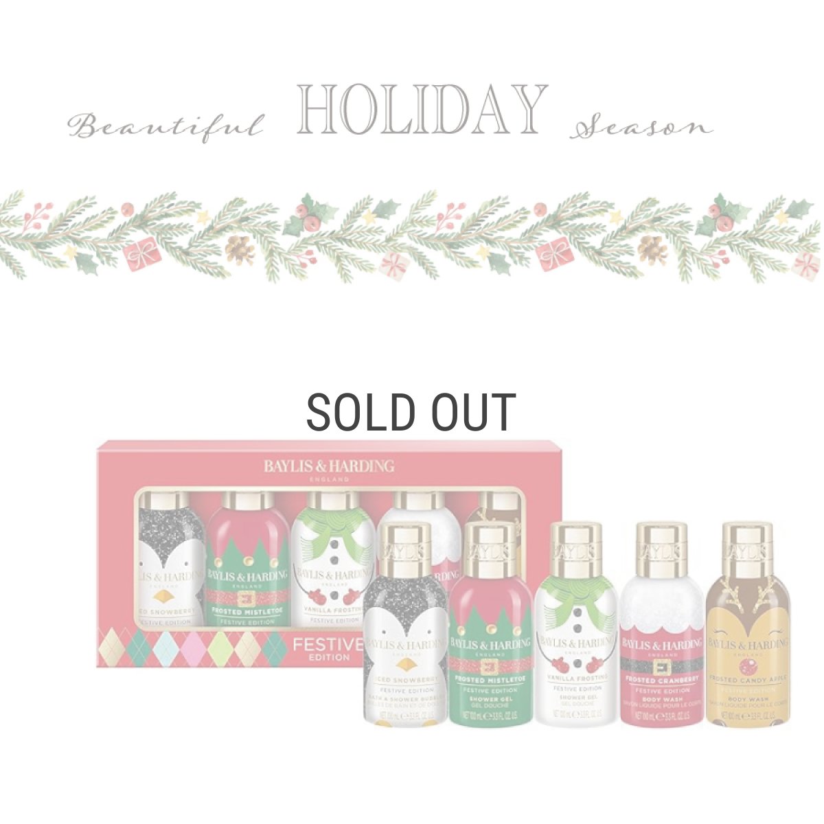 画像1: 【BAYLIS&HARDING】Festive Friends　バスギフトセット　イギリス　数量限定　ボディソープ　シャワージェル　バスバブル　 (1)