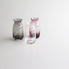 画像1: 【BOB CRAFT】キャスケット　S　15cm 　ガラス　フラワーベース　クリア　モーヴピンク　グレイ　花瓶 Casquette (1)