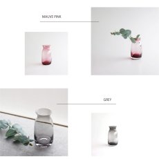 画像3: 【BOB CRAFT】キャスケット　S　15cm 　ガラス　フラワーベース　クリア　モーヴピンク　グレイ　花瓶 Casquette (3)