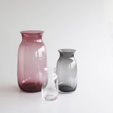 画像7: 【BOB CRAFT】キャスケット　L 　高さ30cm ガラス　フラワーベース　クリア　モーヴピンク　グレイ　花瓶　 (7)