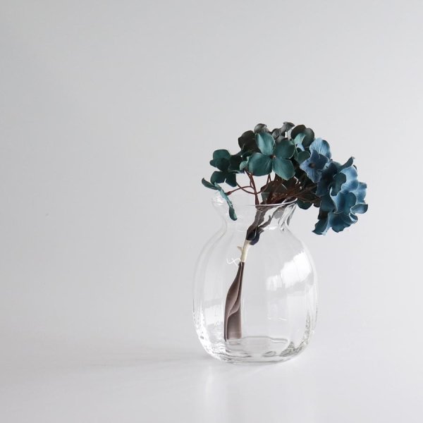 カメオガラス 花瓶 蝶々 花柄 フラワーベース BOB CRAFT】ブール L クリア 高さ 15cm ガラス フラワーベース 花瓶