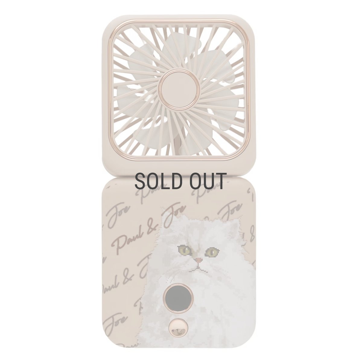 画像9: 【PAUL&JOE】ポール＆ジョー　充電式　モバイルハンディファン　ミニ扇風機　猫　(スマホスタンド/ミラー付き/ 5段階風量切替) 　充電用USBケーブル付き (9)