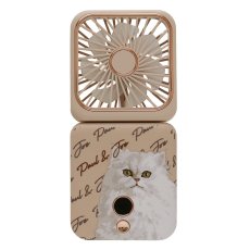 画像9: 【PAUL&JOE】ポール＆ジョー　充電式　モバイルハンディファン　ミニ扇風機　猫　(スマホスタンド/ミラー付き/ 5段階風量切替) 　充電用USBケーブル付き (9)