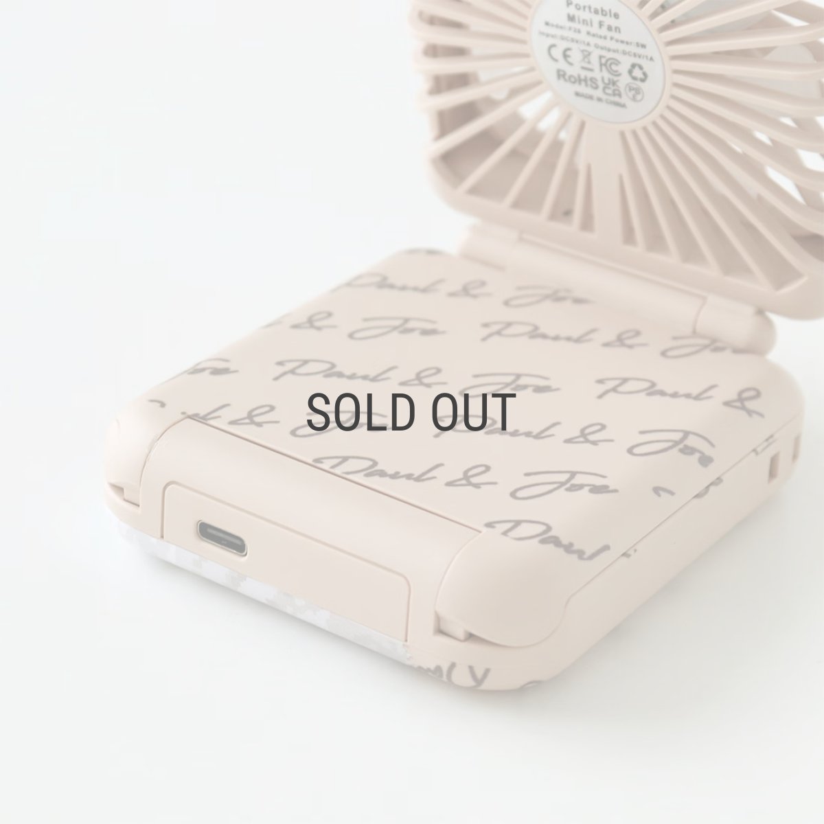 画像11: 【PAUL&JOE】ポール＆ジョー　充電式　モバイルハンディファン　ミニ扇風機　猫　(スマホスタンド/ミラー付き/ 5段階風量切替) 　充電用USBケーブル付き (11)