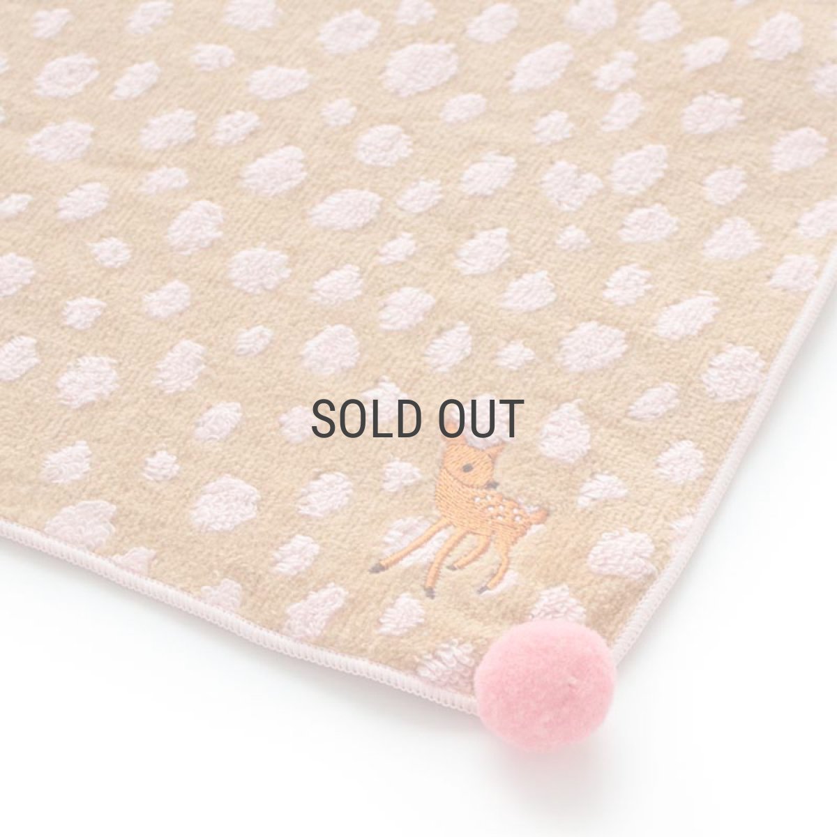 画像9: 【bloomie’s】タオルハンカチ　20×20cm　ポンポン付き　ふわふわ　ねこ　うさぎ　子鹿　日本製　ブルーミーズ (9)