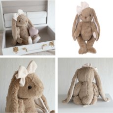 画像4: 【Bukowski】ウサギのガブリエル　Gabrielle　40cm 　頭にリボン　ブラウン　スウェーデンのぬいぐるみ　ソフトトイ　ブコウスキー　結婚式 (4)