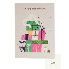 画像5: 【Klang & Kleid】Birthday with cat   猫と誕生日　バースデーカード  箔押しカード　封筒付  誕生日カード　Essi Kimpimaki  Lagom Design  ギフト　約11cm X 15cm　Design in UK 　EU印刷　ネコポス対応 (5)
