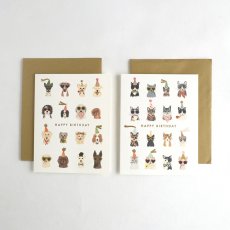 画像7: 【Klang&Kleid】Cool Cats & Party Pup　HAPPY BIRTHDAY  クールキャッツ パーティーパップス　バースデーカード  ゴールドの封筒付き　誕生日　（ネコ/Cool Ctas・イヌ/Party Pups）メッセージカード　ヨーロッパ製　箔押し ギフト　約11cm X 14cm　Design in UK 　EU印刷　ネコポス対応 (7)