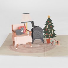 画像1: 【UP WITH PAPER】3D Cozy Dwelling 温もりの家　（merry christmas) クリスマスカード　ポップアップカード　立体カード ギフト　Design in USA ネコポス対応 (1)