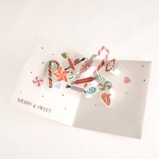 画像1: 【UP WITH PAPER】3D Candy  クリスマスキャンディー　（merry & Sweet) クリスマスカード　ポップアップカード　立体カード ギフト　Design in USA ネコポス対応 (1)