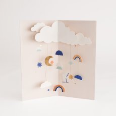 画像3: ネコポス対応【UP WITH PAPER】  Baby Mobile  "hello little one"　ゴールド箔押し　 出産祝いカード　ポップアップカード ギフト　20.3cm X 20.3cm (3)