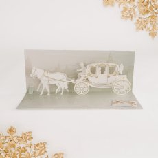 画像1: ネコポス対応【UP WITH PAPER】　3D Wedding Carriage 　結婚祝い　ポップアップカード　立体カード ギフト　23.5 x 9.5 x 9.5cm　Design in USA (1)