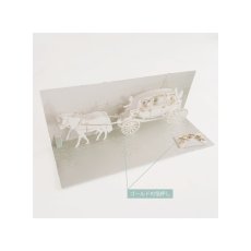 画像7: ネコポス対応【UP WITH PAPER】　3D Wedding Carriage 　結婚祝い　ポップアップカード　立体カード ギフト　23.5 x 9.5 x 9.5cm　Design in USA (7)