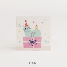 画像3: ネコポス対応【UP WITH PAPER】　3D Party Cat　バースデーカード　お誕生日カード　ポップアップカード　立体カード ギフト　7.5x7.5x7.5cm (3)