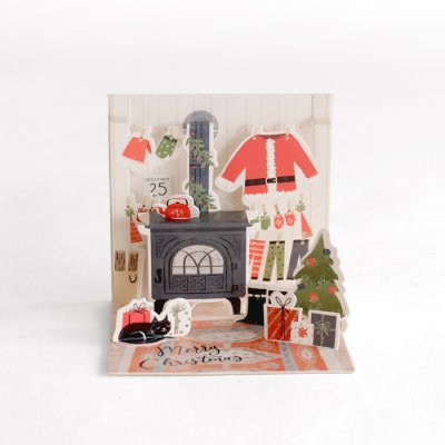 画像2: 【UP WITH PAPER】3D Cozy Dwelling 温もりの家 (merry christmas) クリスマスカード ポップアップカード 立体カード ギフト Design in USA ネコポス対応