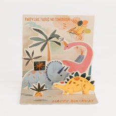 画像1: ネコポス対応【UP WITH PAPER】　3D Dinosaurs ダイナソー　バースデーカード　お誕生日カード　ポップアップカード　立体カード ギフト　7.5x7.5x7.5cm (1)