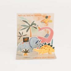 画像1: ネコポス対応【UP WITH PAPER】　3D Dinosaurs ダイナソー　バースデーカード　お誕生日カード　ポップアップカード　立体カード ギフト　7.5x7.5x7.5cm  Design in USA (1)