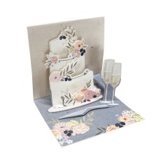 画像3: ネコポス対応【UP WITH PAPER】　3D Fondant Wedding Cake　ウェディングケーキ　ポップアップカード　立体カード ギフト　7.5x7.5x7.5cm (3)