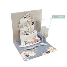 画像6: ネコポス対応【UP WITH PAPER】　3D Fondant Wedding Cake　ウェディングケーキ　ポップアップカード　立体カード ギフト　7.5x7.5x7.5cm (6)