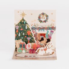 画像1: 【UP WITH PAPER】　3D Night Before Christmas　クリスマス前夜　（Merry Christmas)  クリスマスカード　ポップアップカード　立体カード ギフト　7.5x7.5x7.5cm  Design in USA　ネコポス対応 (1)